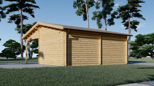 Kompaktiškas garažas su stogine, 44mm