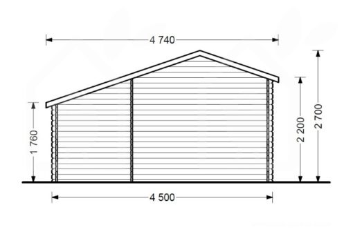 Medinis namukas BENINGTON 13m² (4.5m x 3m), 34mm