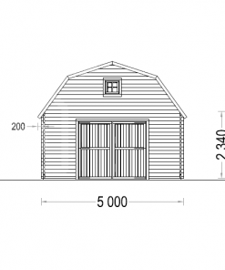 Medinis garažas Mississippi 30m² (5m x 6m), 44mm