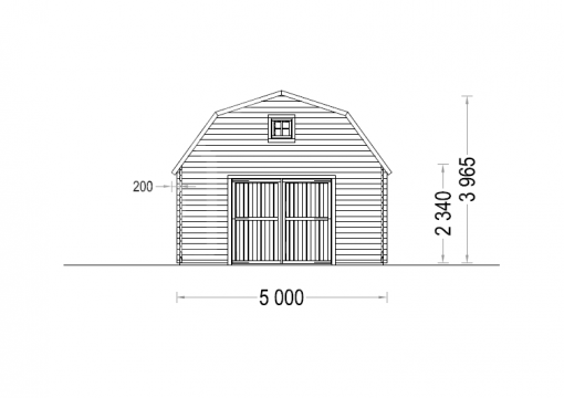Medinis garažas Mississippi 30m² (5m x 6m), 44mm