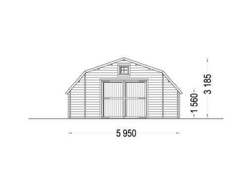 Išskirtinio dizaino garažas Texas 6m x 6m, 44mm 36 m²