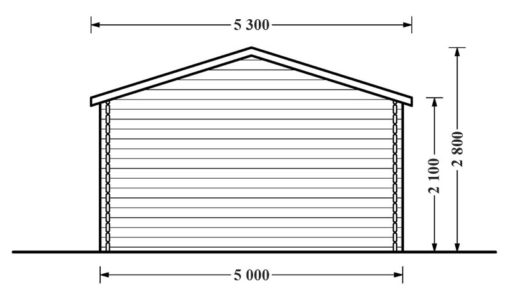 Garažas 30m² (5m x 6m), 44mm