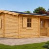 Sodo namelis NANTES (44 mm), 6 × 4,7 m, 24 m² + 3,5 m² terasa