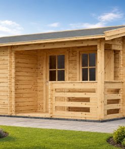 Sodo namelis NANTES (44 mm), 6 × 4,7 m, 24 m² + 3,5 m² terasa