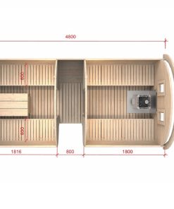 Pirtis bačka 4.8 m Ø 2.27 m (Su šoniniu įėjimu)