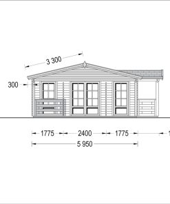 Medinis vasarnamis DONNA 63m², 44mm/44+44 mm