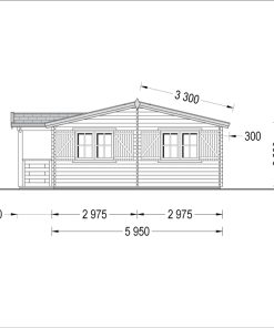Medinis vasarnamis DONNA 63m², 44mm/44+44 mm