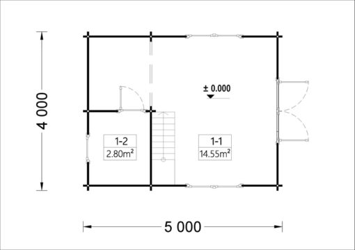 Sodo namelis AVIGNON plokščiu stogu 19.9m²