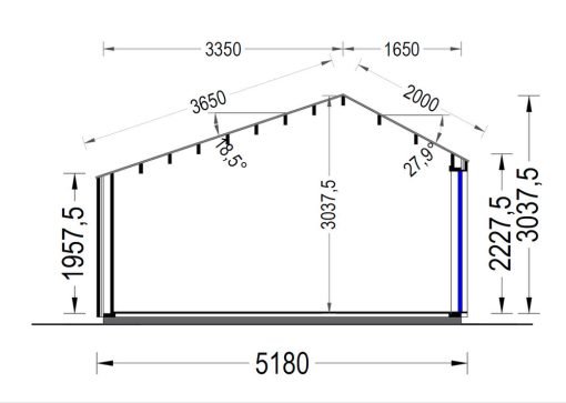Sodo namelis TONIA 15 m² (34 mm + 19 mm apdailos lentos)