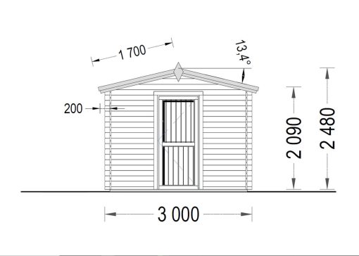 Kioskas 9 m² (3×3), 28mm