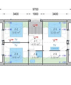Medinis vasarnamis ASTRID 120 m² (44 mm + apdailos lentos)