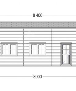 Garažas kemperiui (44 mm), 4 × 8 m, 32 m²