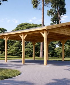 Klasikinė dviguba stoginė automobiliams 36 m²