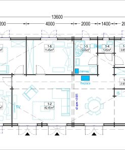 Medinis vasarnamis JULIA (44+44 mm), 103 m² - planas