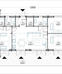 Medinis vasarnamis AGNES 75m², 44 +44 mm