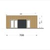 Medinis vasarnamis su apvalkalu KAYA 3 (44 mm + apkalimas), 70 m²