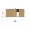Medinis vasarnamis su apvalkalu KAYA 3 (44 mm + apkalimas), 70 m²