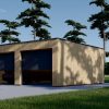 Garažas su plokščiu stogu SILVIA DUO F (34 mm + medinė apdaila), 6×6 m, 36 m²