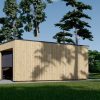 Garažas su plokščiu stogu SILVIA DUO F (34 mm + medinė apdaila), 6×6 m, 36 m²