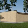 Garažas su plokščiu stogu SILVIA DUO F (34 mm + medinė apdaila), 6×6 m, 36 m²