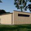 Garažas su plokščiu stogu SILVIA DUO F (34 mm + medinė apdaila), 6×6 m, 36 m²