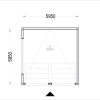 Garažas su plokščiu stogu SILVIA DUO F (34 mm + medinė apdaila), 6×6 m, 36 m²