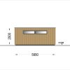 Garažas su plokščiu stogu SILVIA DUO F (34 mm + medinė apdaila), 6×6 m, 36 m²