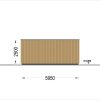 Garažas su plokščiu stogu SILVIA DUO F (34 mm + medinė apdaila), 6×6 m, 36 m²