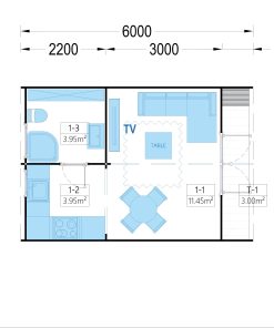 Sodo namelis BRETA (44 mm), 4×6 m, 24 m²