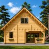 Dviaukštis medinis namas DORIS (44+44 mm) – 80 m²