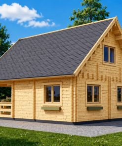 Dviaukštis medinis namas DORIS (44+44 mm) – 80 m²