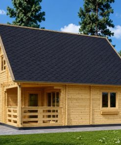 Dviaukštis medinis namas DORIS (44+44 mm) – 80 m²