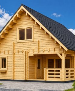 Dviaukštis medinis namas DORIS (44+44 mm) – 80 m²